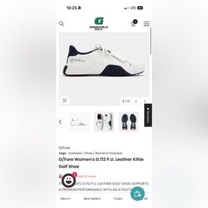 G/FORE White and Black Athletic golf  Shoes